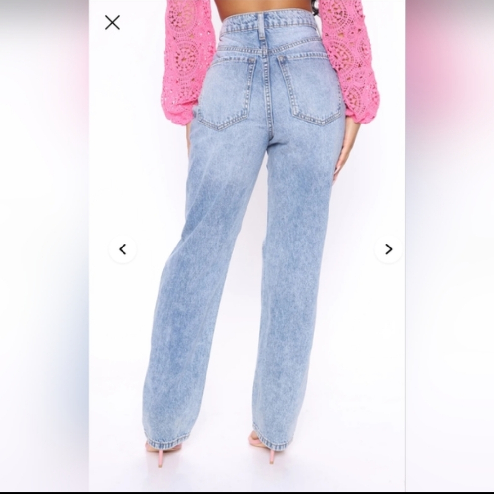 Fashion Nova 'She's A Riot's" Non Stretch Super High Rise Straight Leg Jeans - Picture 7 of 8